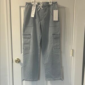 Tinseltown Women Blue Jeans Relaxed Parachute Cargo Pants